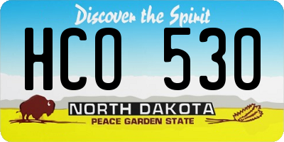 ND license plate HCO530