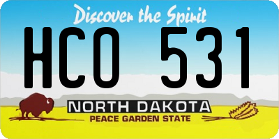 ND license plate HCO531