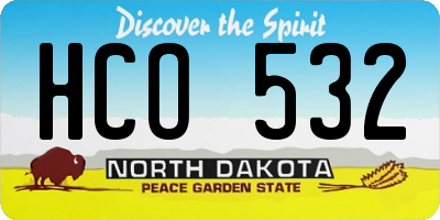 ND license plate HCO532