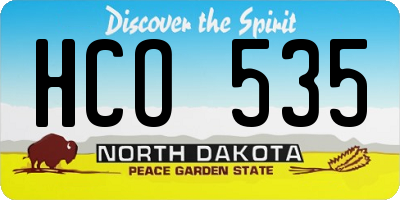 ND license plate HCO535