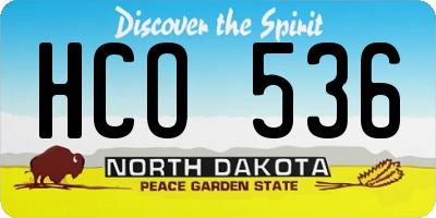 ND license plate HCO536