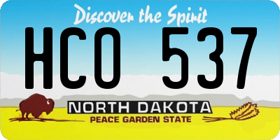 ND license plate HCO537