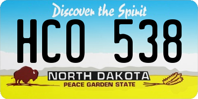 ND license plate HCO538