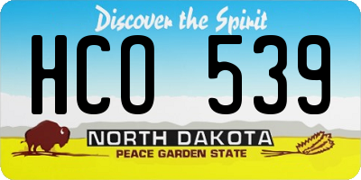 ND license plate HCO539