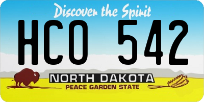 ND license plate HCO542