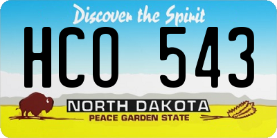 ND license plate HCO543