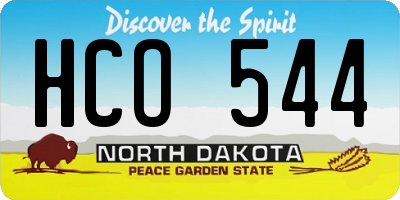 ND license plate HCO544