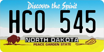 ND license plate HCO545