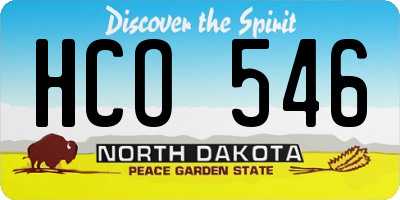 ND license plate HCO546