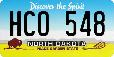 ND license plate HCO548