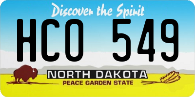 ND license plate HCO549