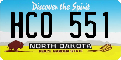 ND license plate HCO551