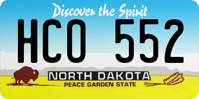 ND license plate HCO552