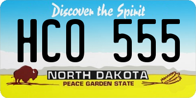 ND license plate HCO555