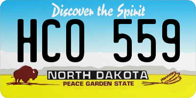 ND license plate HCO559