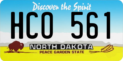 ND license plate HCO561