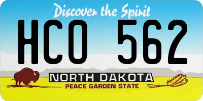 ND license plate HCO562