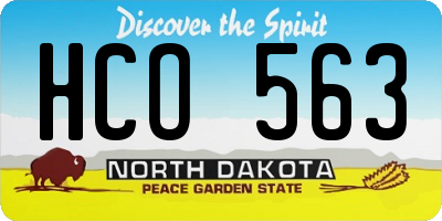 ND license plate HCO563