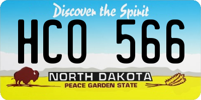 ND license plate HCO566