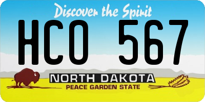 ND license plate HCO567