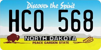 ND license plate HCO568