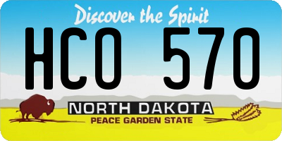 ND license plate HCO570