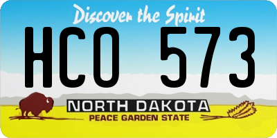 ND license plate HCO573