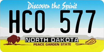 ND license plate HCO577