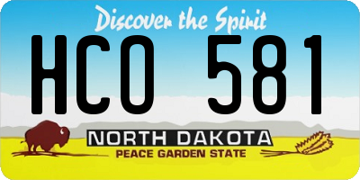 ND license plate HCO581