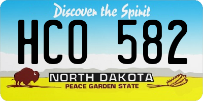 ND license plate HCO582