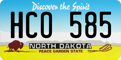 ND license plate HCO585