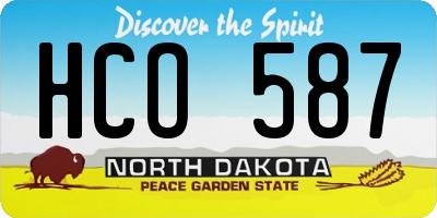 ND license plate HCO587