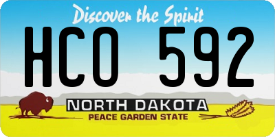 ND license plate HCO592