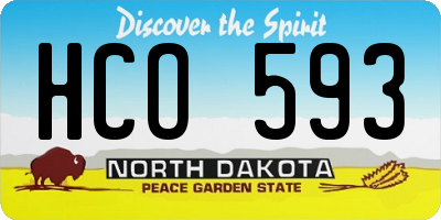 ND license plate HCO593