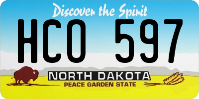 ND license plate HCO597