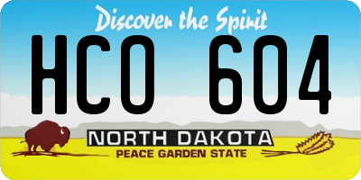 ND license plate HCO604