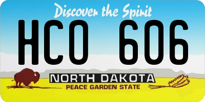 ND license plate HCO606