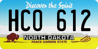 ND license plate HCO612