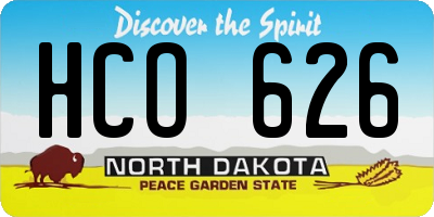 ND license plate HCO626