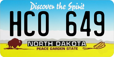 ND license plate HCO649