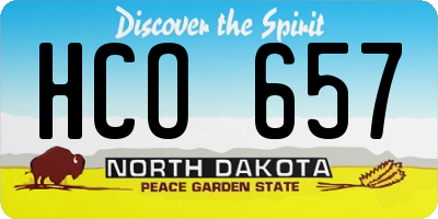 ND license plate HCO657