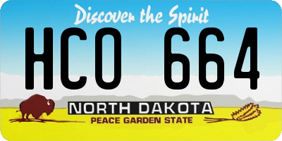 ND license plate HCO664