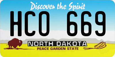 ND license plate HCO669
