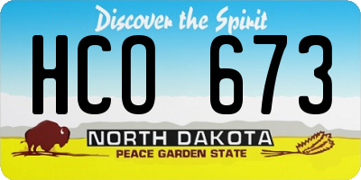 ND license plate HCO673