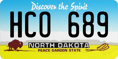 ND license plate HCO689