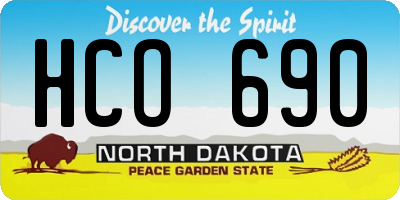 ND license plate HCO690