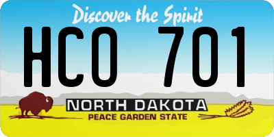 ND license plate HCO701