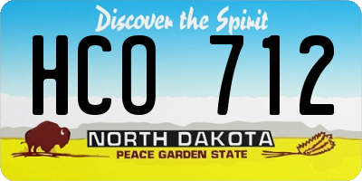 ND license plate HCO712