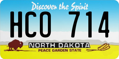 ND license plate HCO714