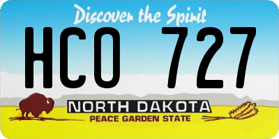 ND license plate HCO727